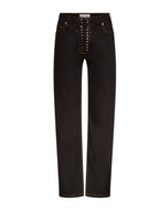 LUDOVIC DE SAINT SERNIN BLACK LACE UP JEANS