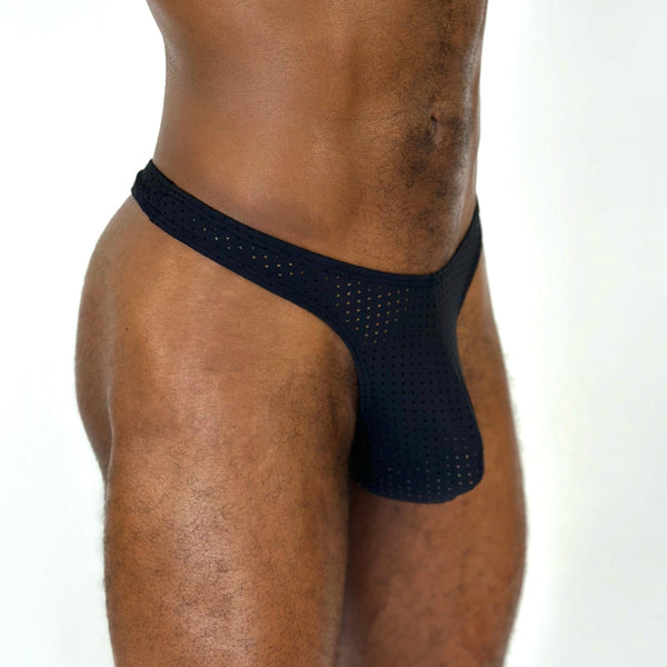 Alfons Dovana Black Mesh Thong