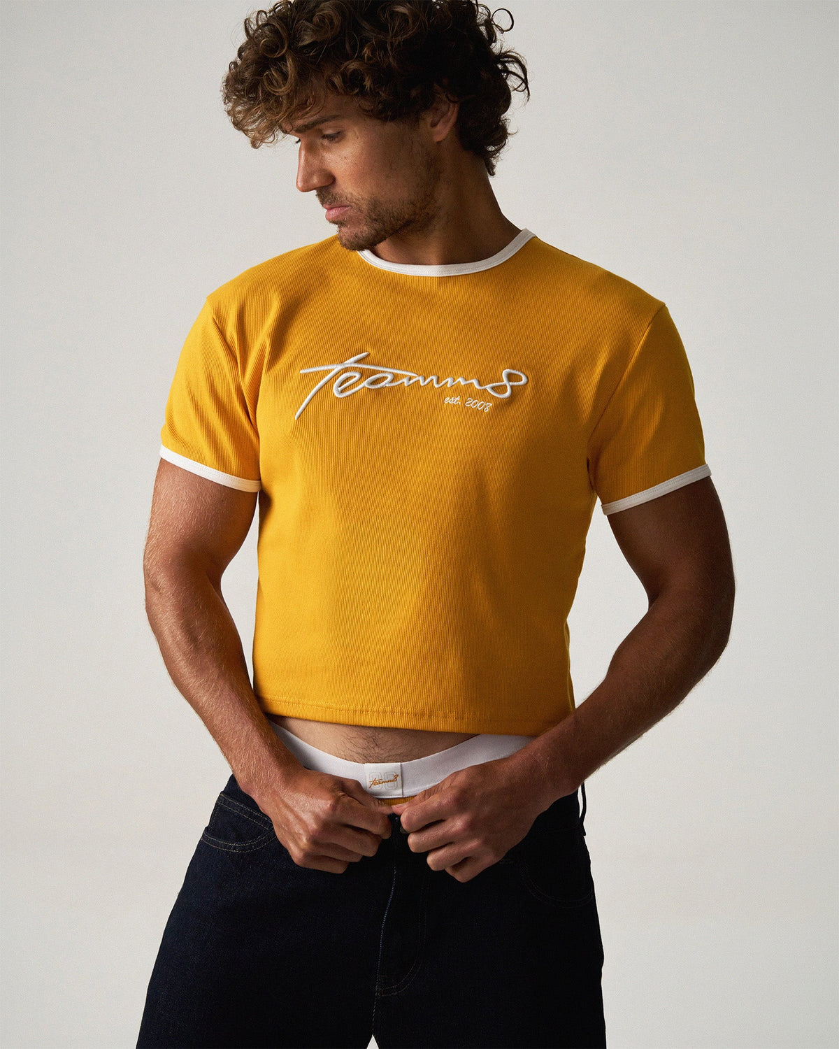 TEAMM8 M.V.P. Retro Cropped Tee - marigold