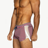 BIKE Peek-a-boo Jock Swim Trunk - Sailor Stripe