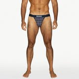 Stretch Cotton Jock Brief - Navy Micro Stripe