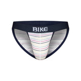 Stretch Cotton Jock Brief - White Micro Stripe