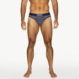 Stretch Cotton Brief - Navy Micro Stripe