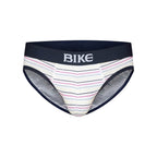 Stretch Cotton Brief - White Micro Stripe