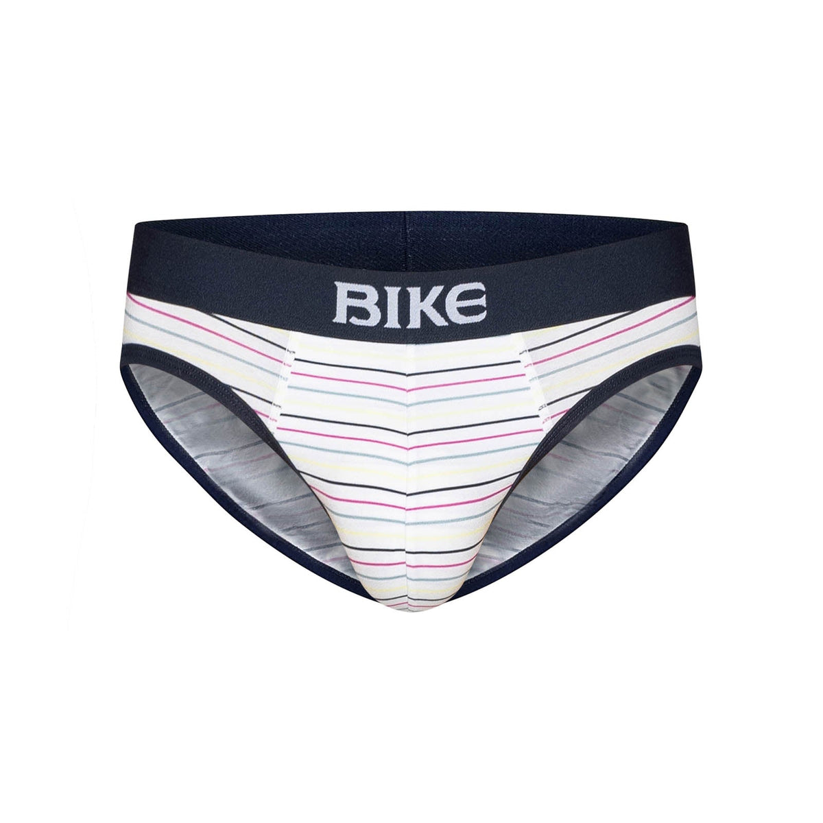 Stretch Cotton Brief - White Micro Stripe