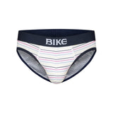 Stretch Cotton Brief - White Micro Stripe