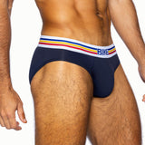 Stretch Cotton Brief - Navy