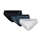 3-Pack Stretch Cotton Bikini Brief - Black/Gray/Navy