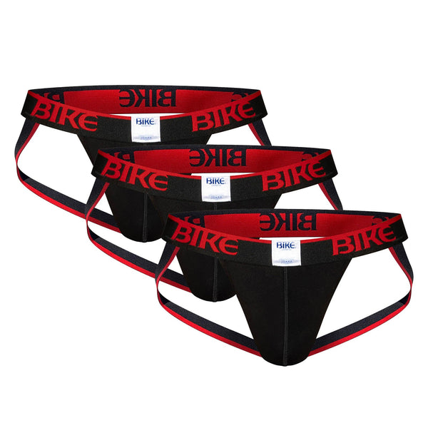 3-Pack Stretch Cotton Jockstrap - Black