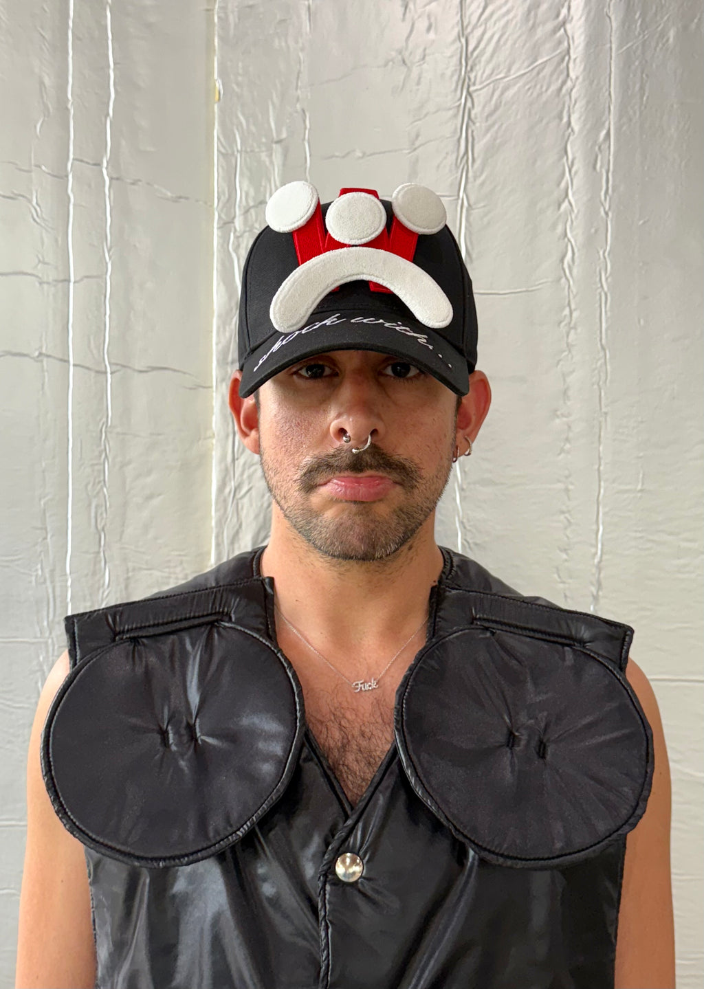 Smiley Cap in Black by Walter van Beirendonck