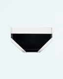 Brief Card Case With White Trim In Black Leather by Thomas Finney