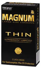 Trojan Condom Magnum Thin Large Size Lubricated 12 Pack