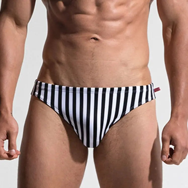 B&W Stripes Swim Brief