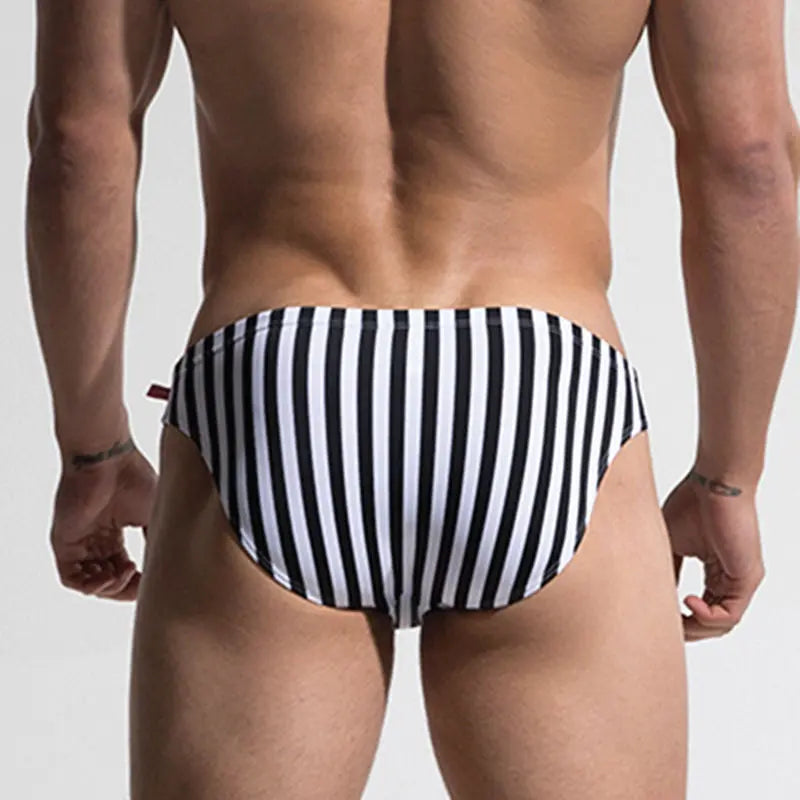 B&W Stripes Swim Brief