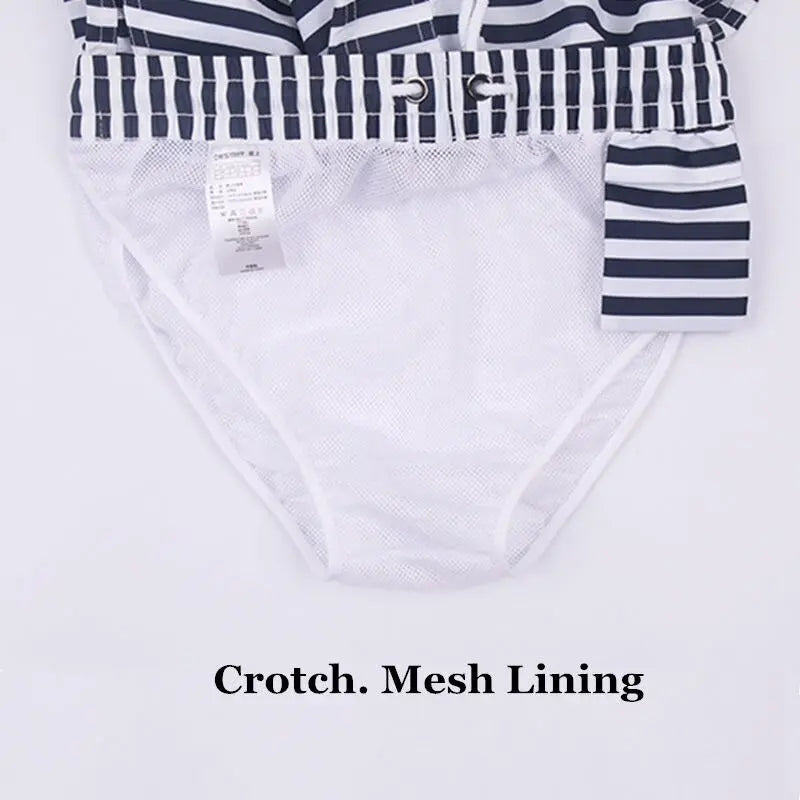 B&W Stripes Swim Shorts