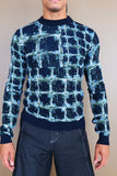 Henrik Vibskov DUSK KNITTED BLOUSE - BLACK SHIBORI CHECKS