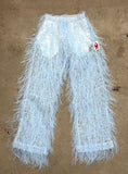 Walter Van Beirendonck BASIC BLUE FRINGE PANTS