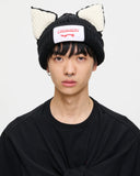 LOVERBOY BY CHARLES JEFFREY CHUNKY EARS BEANIE in BLACK / ECRU