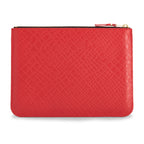 COMME DES GARÇONS EMBOSSED ROOTS POUCH WALLET RED