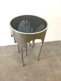 Lot 35: silver paint drip end table