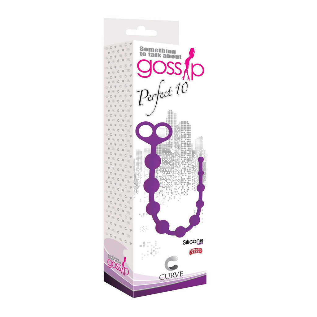 Perfect 10 Silicone Anal Beads - Purple