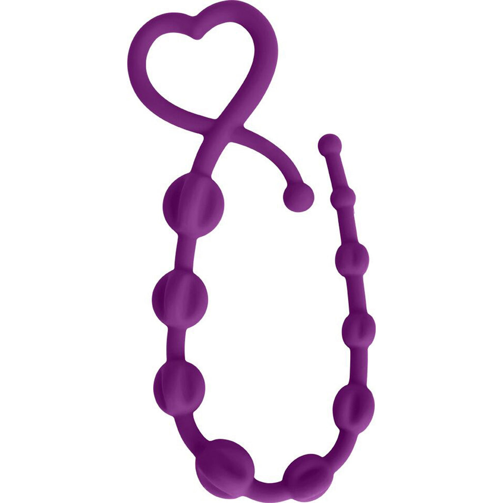 Hearts n Spurs Silicone Anal Beads - Purple