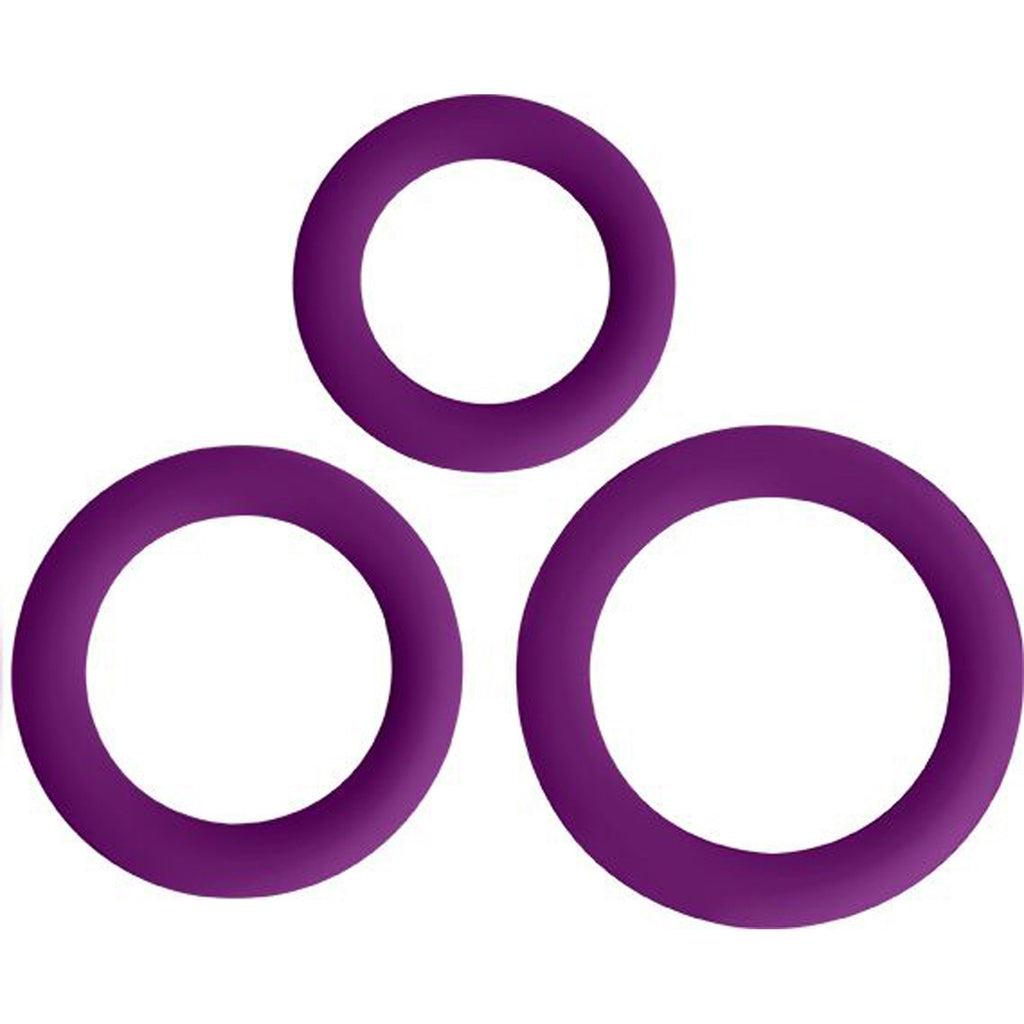 Love Ring Trio Silicone Cock Rings - Purple