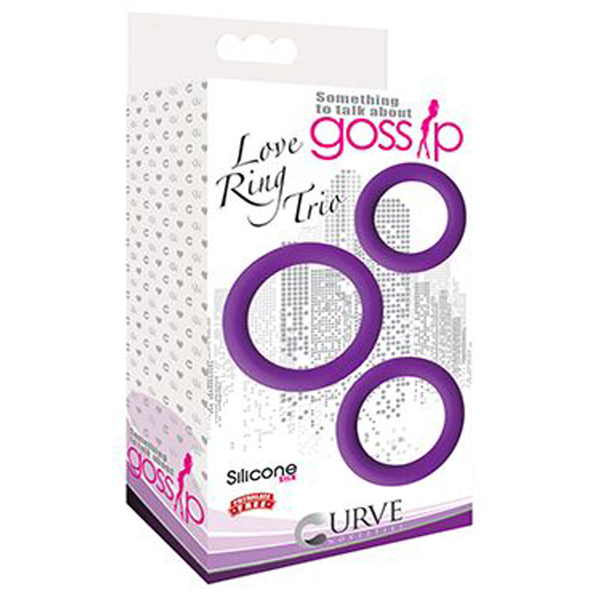 Love Ring Trio Silicone Cock Rings - Purple