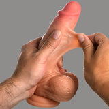 8 Inch Real Skin Silicone Dildo with Balls