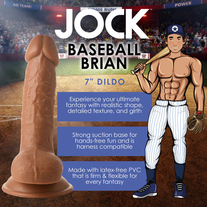 JOCK Baseball Brian 7" Dildo W/ Balls Medium