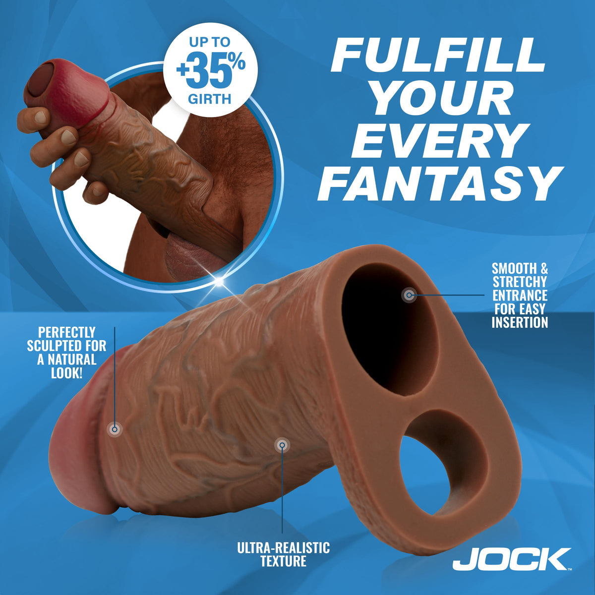 JOCK Enhancers Silicone Penis Extension Sleeve - Dark
