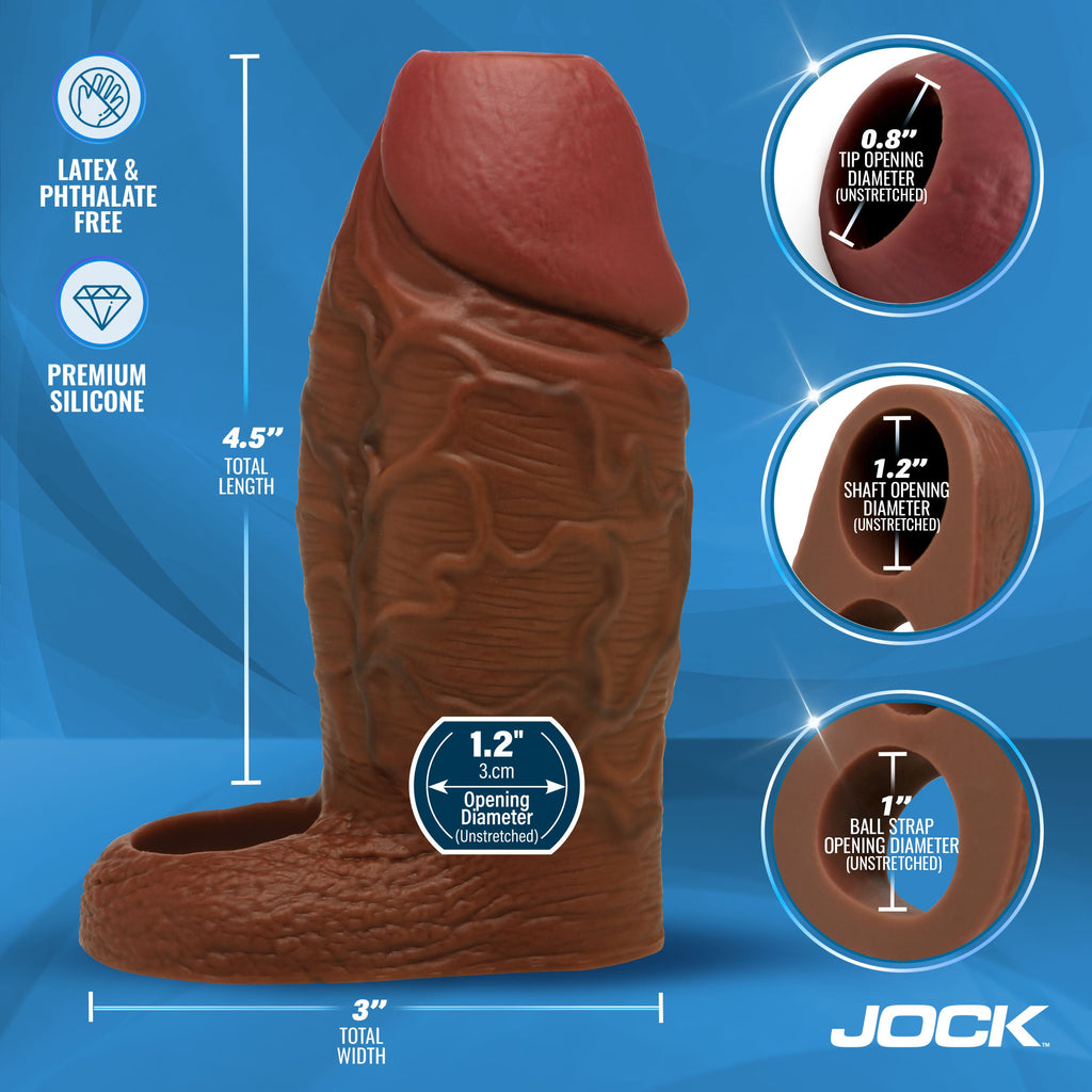 JOCK Enhancers Silicone Penis Extension Sleeve - Dark