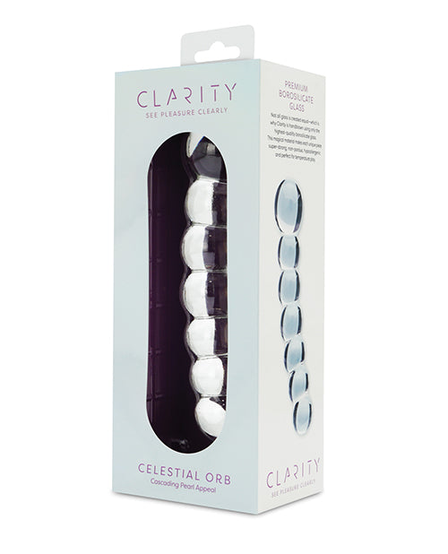 Clarity Double Ended Glass Dildo 5.4in - Celestial Orb