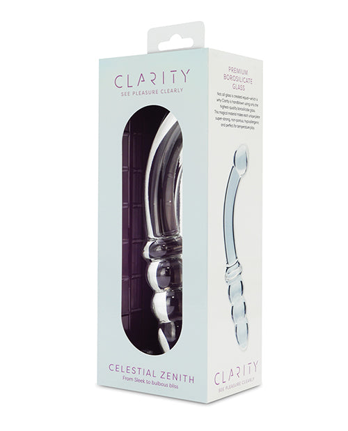 Clarity Double Ended Curved Glass Dildo 6.5in - Celestial Zenith