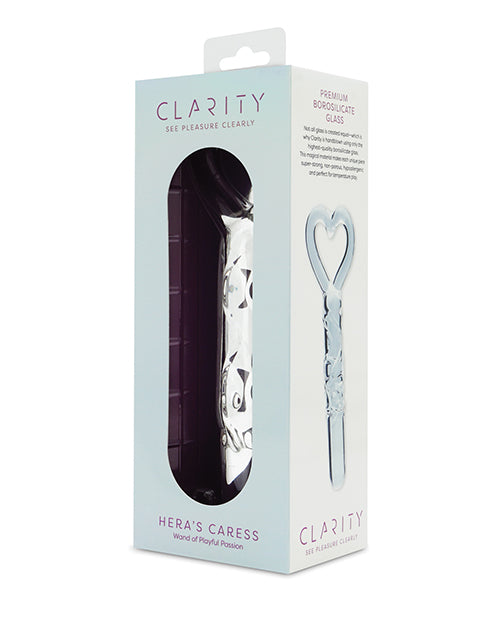 Clarity Glass Dildo with Handle 5.9in - Hera's Caress