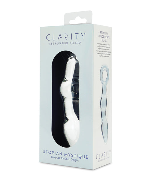 Clarity Ribbed Glass Anal Dildo 5.2in - Utopian Mystique