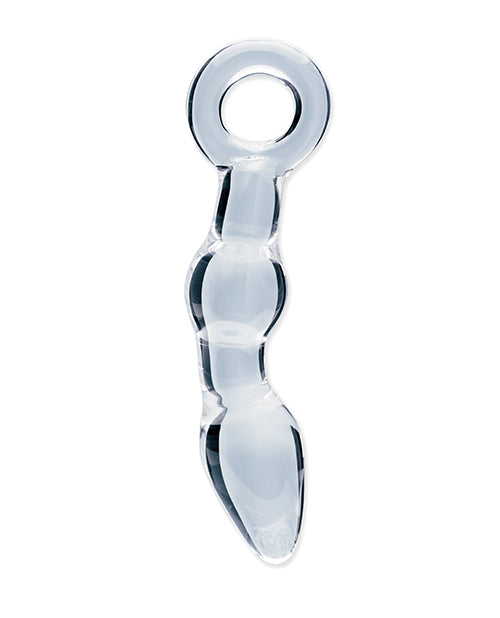 Clarity Ribbed Glass Anal Dildo 5.2in - Utopian Mystique