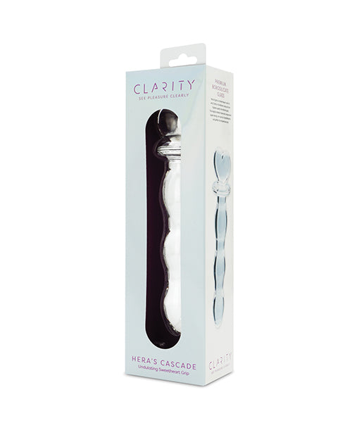 Clarity Glass Dildo with Heart Handle 5.9in - Hera's Cascade
