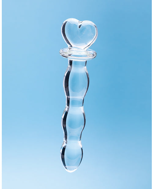Clarity Glass Dildo with Heart Handle 5.9in - Hera's Cascade
