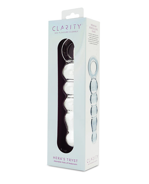 Clarity Glass Dildo with Handle 4.9in - Hera's Tryst