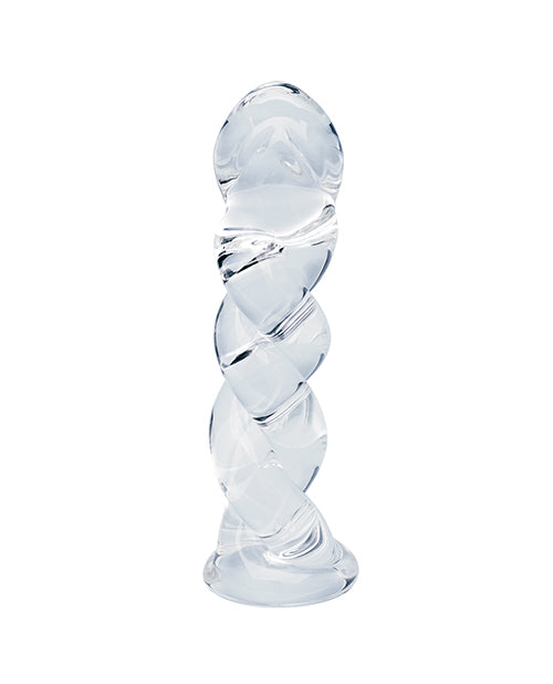 Clarity Spiral Glass Dildo 5.7in - Seraphic Braid