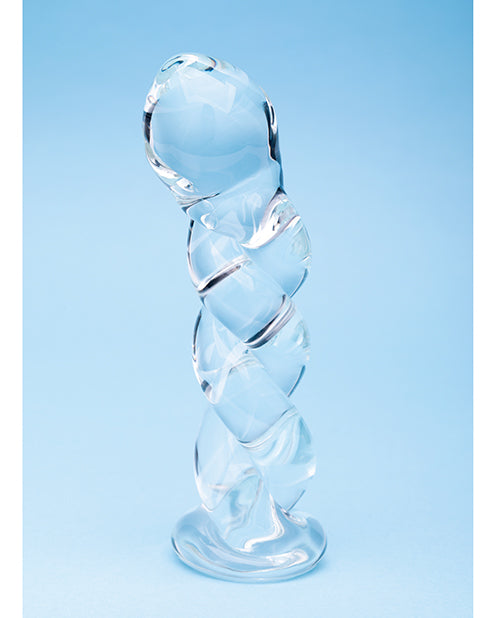 Clarity Spiral Glass Dildo 5.7in - Seraphic Braid