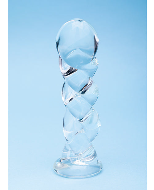 Clarity Spiral Glass Dildo 5.7in - Seraphic Braid