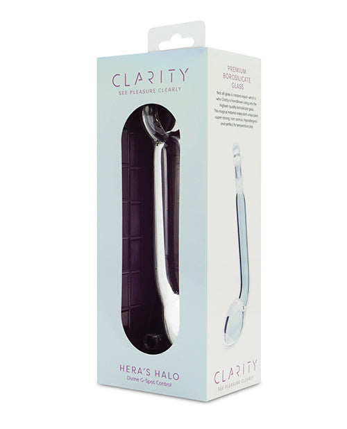Clarity Glass Dildo with Handle 6in - Hera's Halo