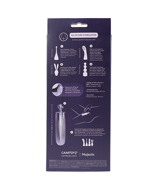Camtoyz Fouria All-in-One Vibrating Bullet with Attachments - Purple
