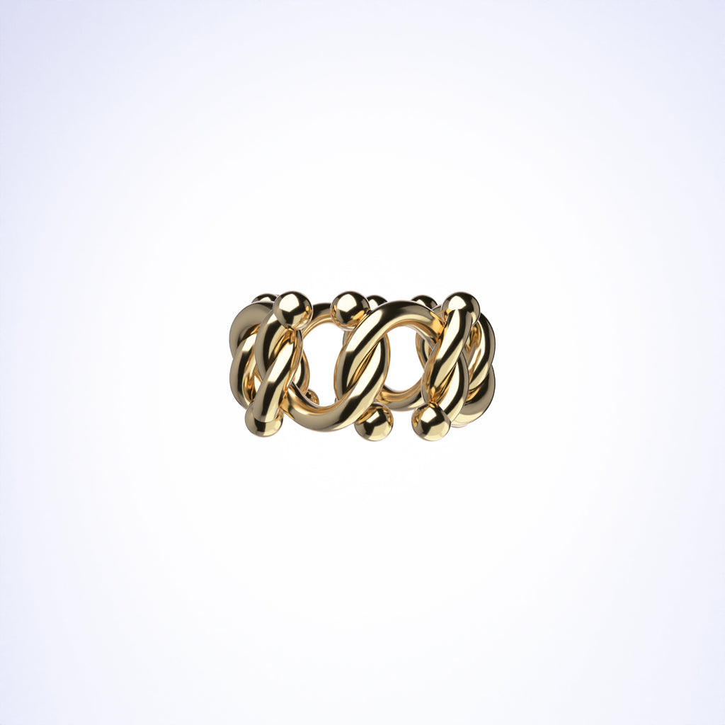 KISKA LAB CURB ALBERT GOLD RING