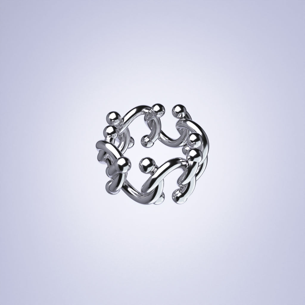 KISKA LAB CURB ALBERT PLATINUM RING