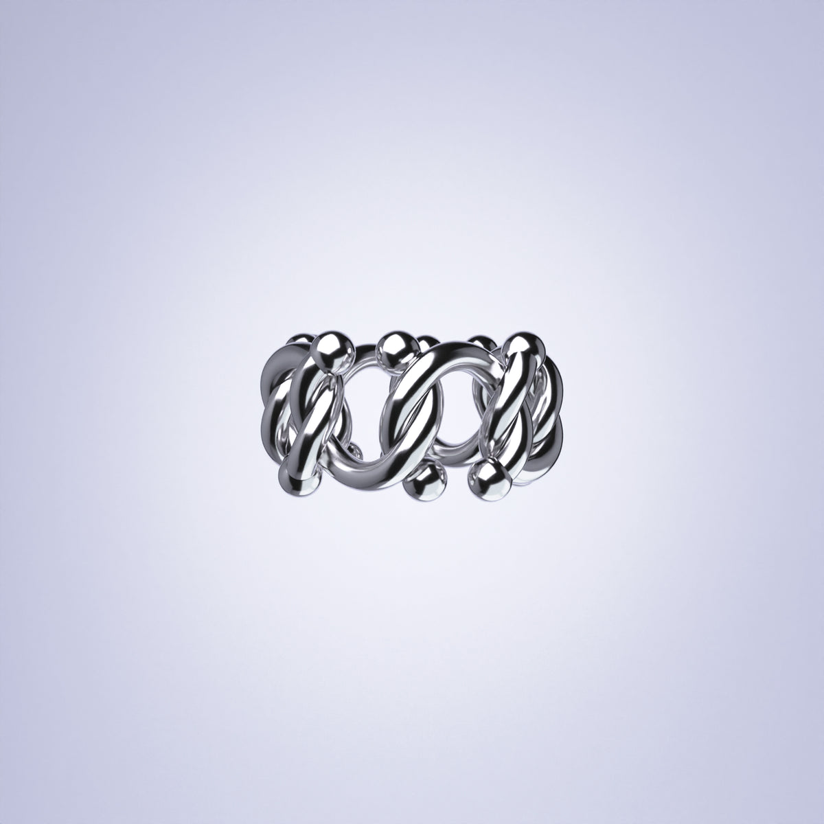 KISKA LAB CURB ALBERT PLATINUM RING