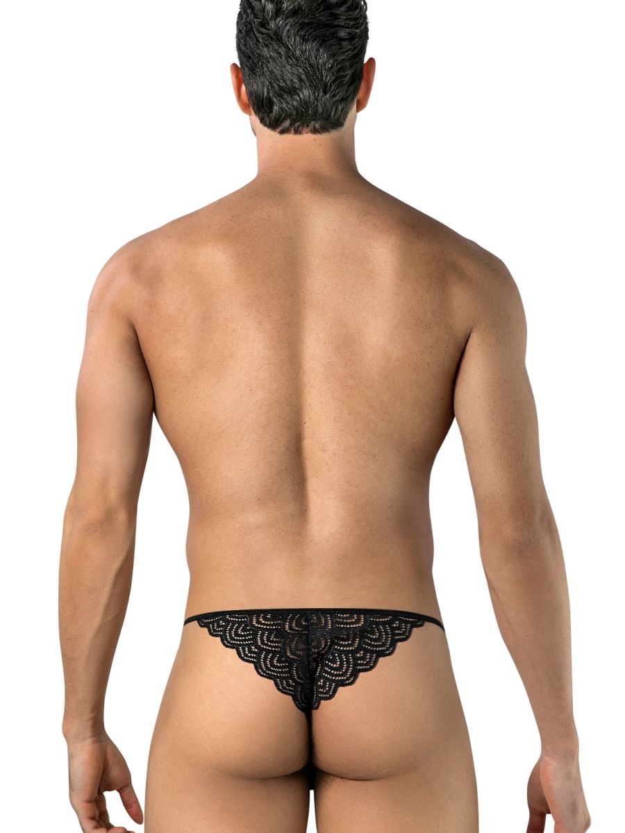 CandyMan Seductive Lace Briefs - Black