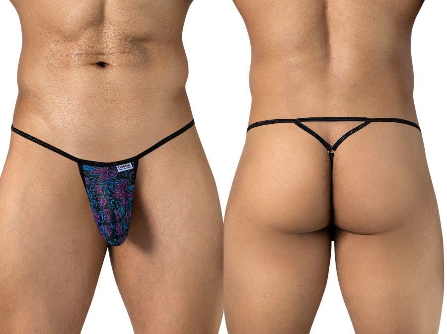 CandyMan Stylish Mesh Thongs - Printed Blue